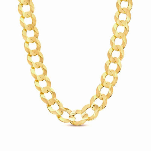 10K 5.5MM YELLOW GOLD SOLID CURB 18" CHAIN NECKLACE (AVAILABLE IN LENGTHS 7" - 30")