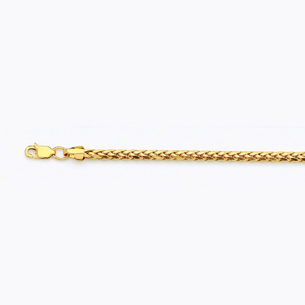 10K 3MM YELLOW GOLD PALM 7" CHAIN BRACELET (AVAILABLE IN LENGTHS 7" - 30")