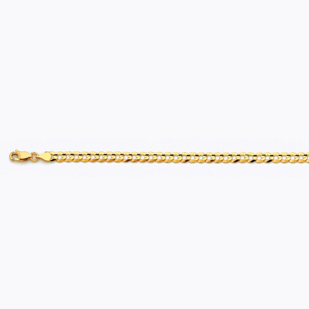 10K 4.5MM YELLOW GOLD SOLID CURB 16" CHAIN NECKLACE (AVAILABLE IN LENGTHS 7" - 30")