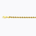 14K 3.5MM YELLOW GOLD SOLID DC ROPE 9" CHAIN BRACELET (AVAILABLE IN LENGTHS 7" - 30")