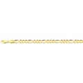10K 6.5MM YELLOW GOLD SOLID FIGARO 8.5" CHAIN BRACELET (AVAILABLE IN LENGTHS 7" - 30")
