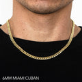 10K 6MM YELLOW GOLD SOLID MIAMI CUBAN 28" CHAIN NECKLACE (AVAILABLE IN LENGTHS 7" - 30")