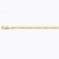 14K 2.5MM YELLOW GOLD SOLID FIGARO 7" CHAIN BRACELET (AVAILABLE IN LENGTHS 7" - 30")