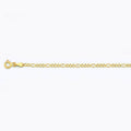 10K 2MM YELLOW GOLD SOLID FIGARO 7.5" CHAIN BRACELET (AVAILABLE IN LENGTHS 7" - 30")