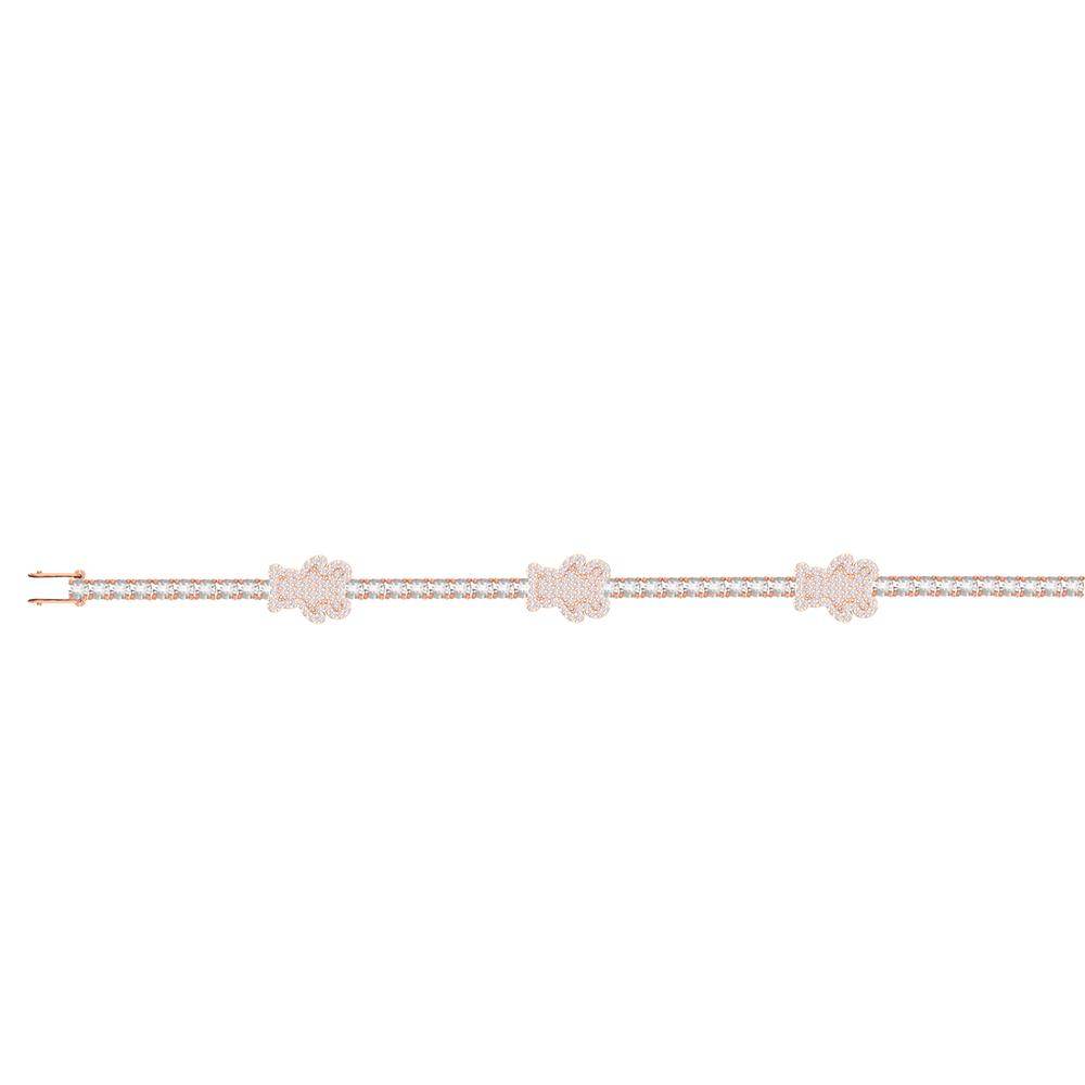 10 Karat Two-Tone (Rose and White) Gold 1.00 Carat Diamonds Teddy Tennis Men's Bracelet-1130013-RW - Norma's Jewelry