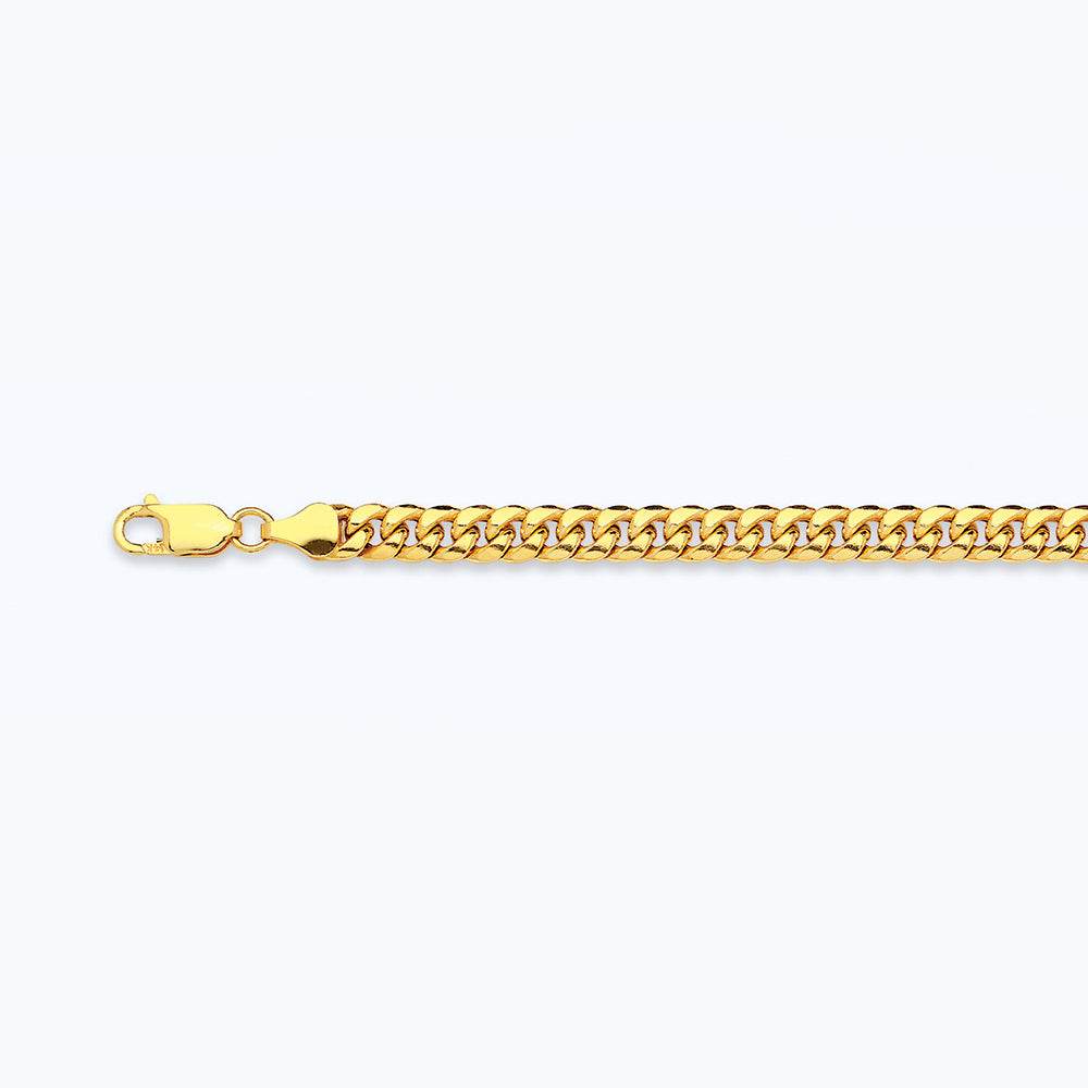 14K 3.75MM YELLOW GOLD HOLLOW MIAMI CUBAN 9" CHAIN BRACELET (AVAILABLE IN LENGTHS 7" - 30")