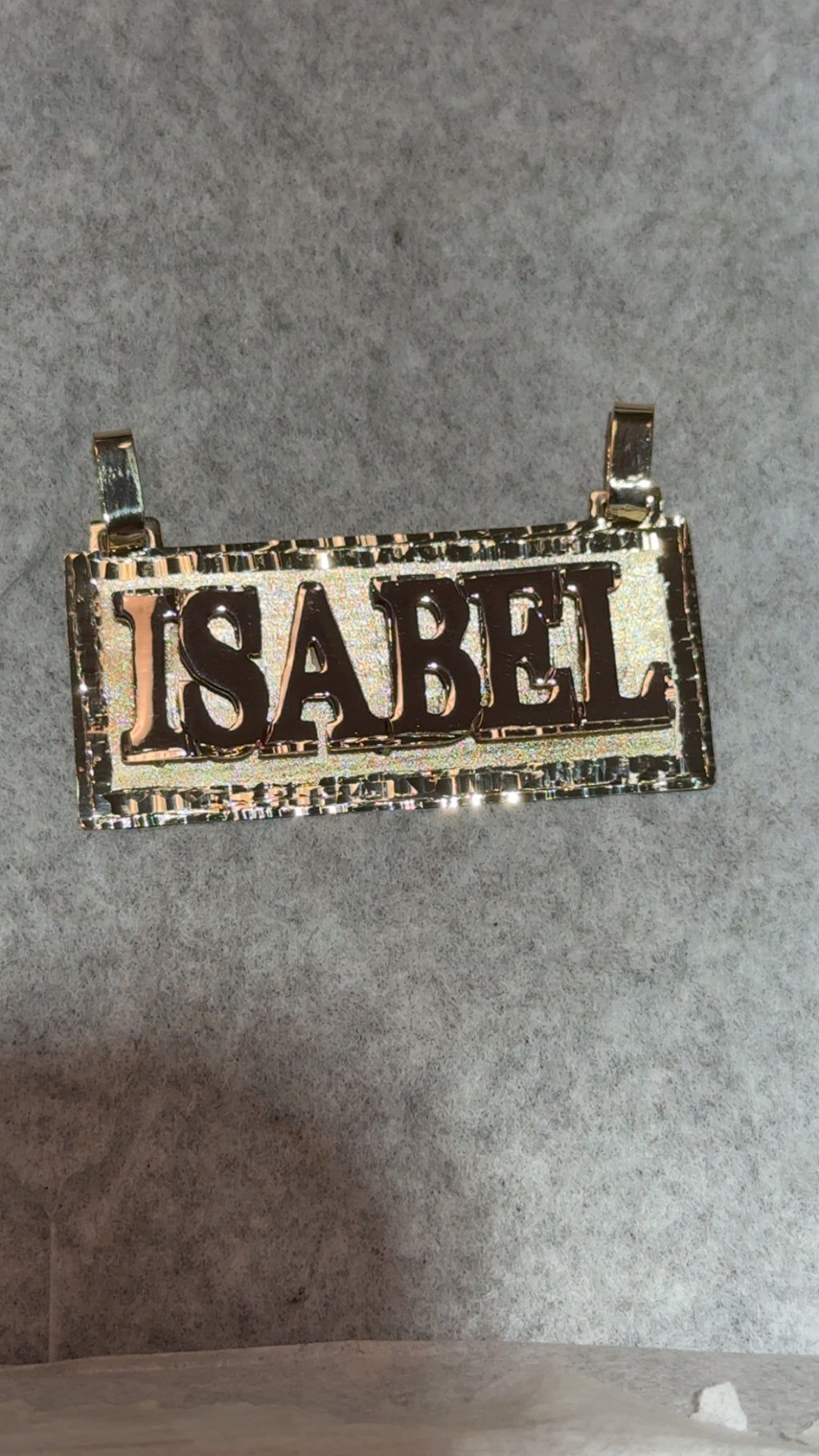 Custom Diamond Cut Frame Name Plate