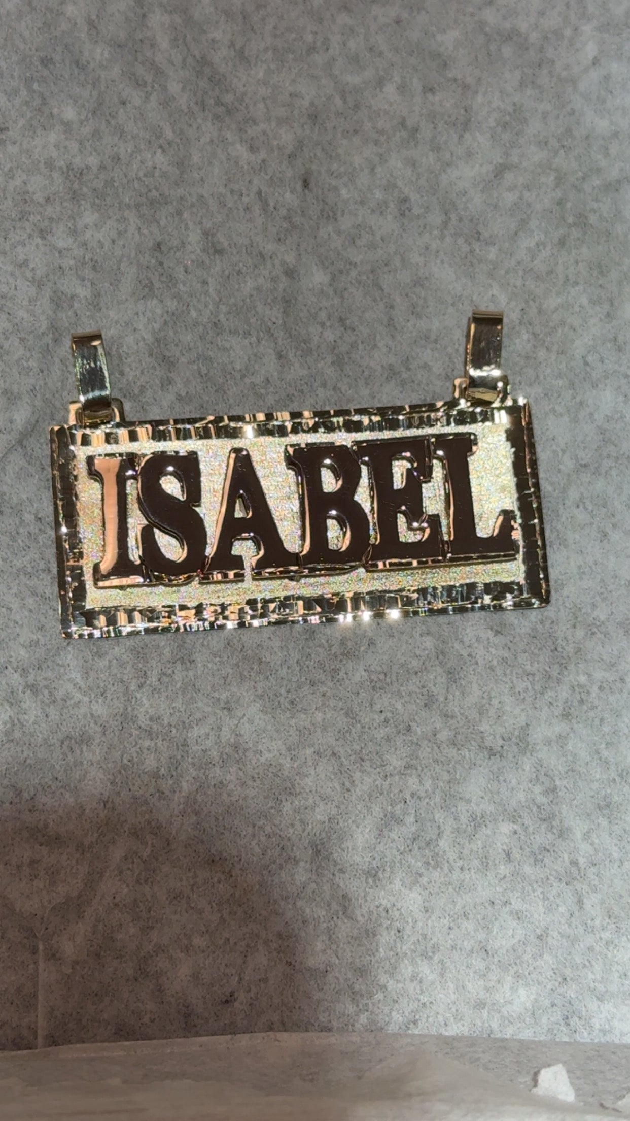 Custom Diamond Cut Frame Name Plate