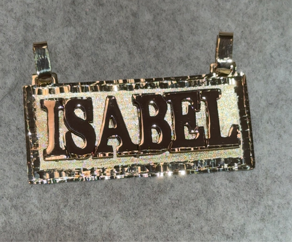 Custom Diamond Cut Frame Name Plate