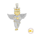 10KY 2.05CTW DIAMOND ANGEL PENDANT WITH CROWN - Norma's Jewelry
