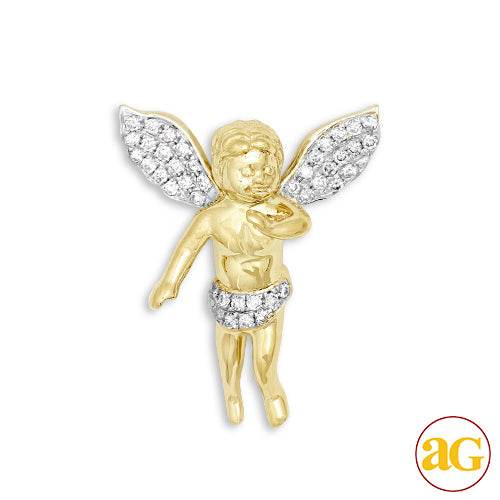 10KY 0.65CTW DIAMOND ANGEL PENDANT SMALL - Norma's Jewelry