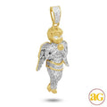 10KY 0.50CTW DIAMOND PRAYING HANDS ANGEL PENDANT - Norma's Jewelry