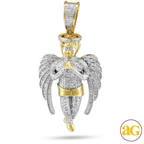 10KY 1.25CTW DIAMOND PRAYING HANDS ANGEL WITH HALO - Norma's Jewelry