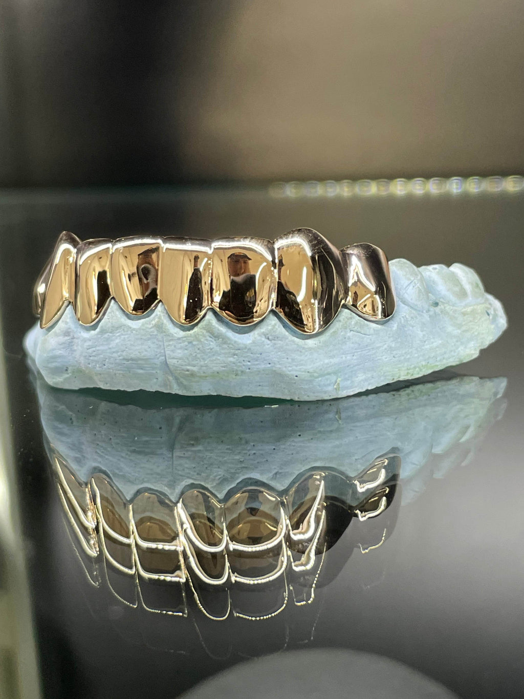 8 Teeth Gold Grillz - 8 Rose Gold Tops or Bottoms (High Polish) - Norma's Jewelry