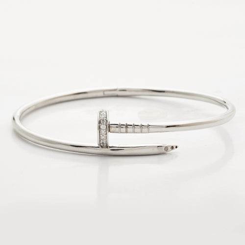 14KW 0.15CTW DIAMOND DESIGNER NAIL BANGLE - Norma's Jewelry