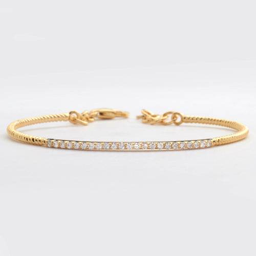14KY 0.35CTW DIAMOND SINGLE ROW BANGLE - Norma's Jewelry