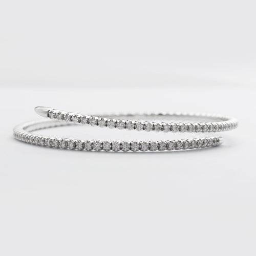 14KW 1.45CTW DIAMOND CUFF LADIES BANGLE - Norma's Jewelry