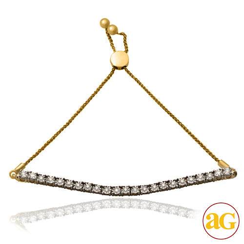 10KY 0.35CTW ILLUSION SET DIAMOND 4-PRONG BOLO - Norma's Jewelry