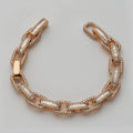 10KR 9.02CTW BAGUETTE DIAMOND HERMES ROLO BRACELET - Norma's Jewelry