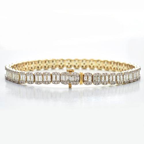 14KY 10.00CTW BAGUETTE DIAMOND BRACELET - Norma's Jewelry