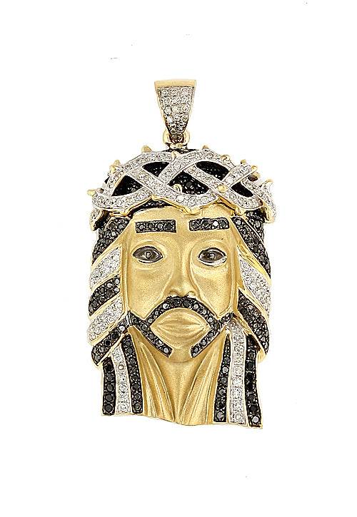 10KY 1.35CTW BKD+WD JESUS HEAD - Norma's Jewelry