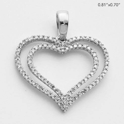 14KW 0.20CTW DIAMOND DOUBLE HEART PENDANT - Norma's Jewelry