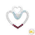10KW 1.25CTW DIAMOND HEART PENDANT WITH TOPAZ - Norma's Jewelry