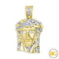 10KY 0.20CTW DIAMOND JESUS PENDANT [1.25 INCH] - Norma's Jewelry