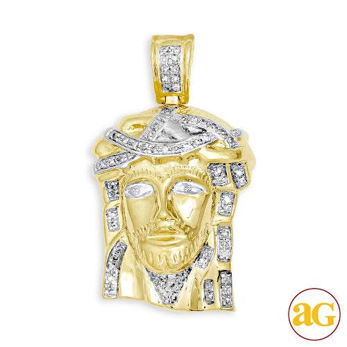 10KY 0.20CTW DIAMOND JESUS PENDANT [1.25 INCH] - Norma's Jewelry