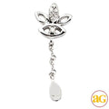 18KW 0.12CTW DIAMOND 3 LEAF SHAPED DANGLING - Norma's Jewelry