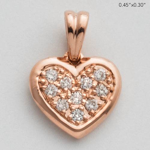 14KR 0.10CTW DIAMOND HEART PENDANT - Norma's Jewelry