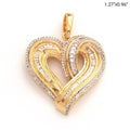 10KY 0.50CTW BAGUETTE DIAMOND HEART PENDANT - Norma's Jewelry