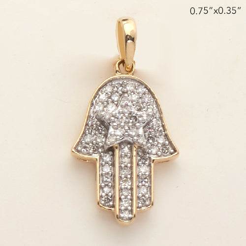 14KY 0.15CTW DIAMOND EVIL EYE WITH STAR - Norma's Jewelry