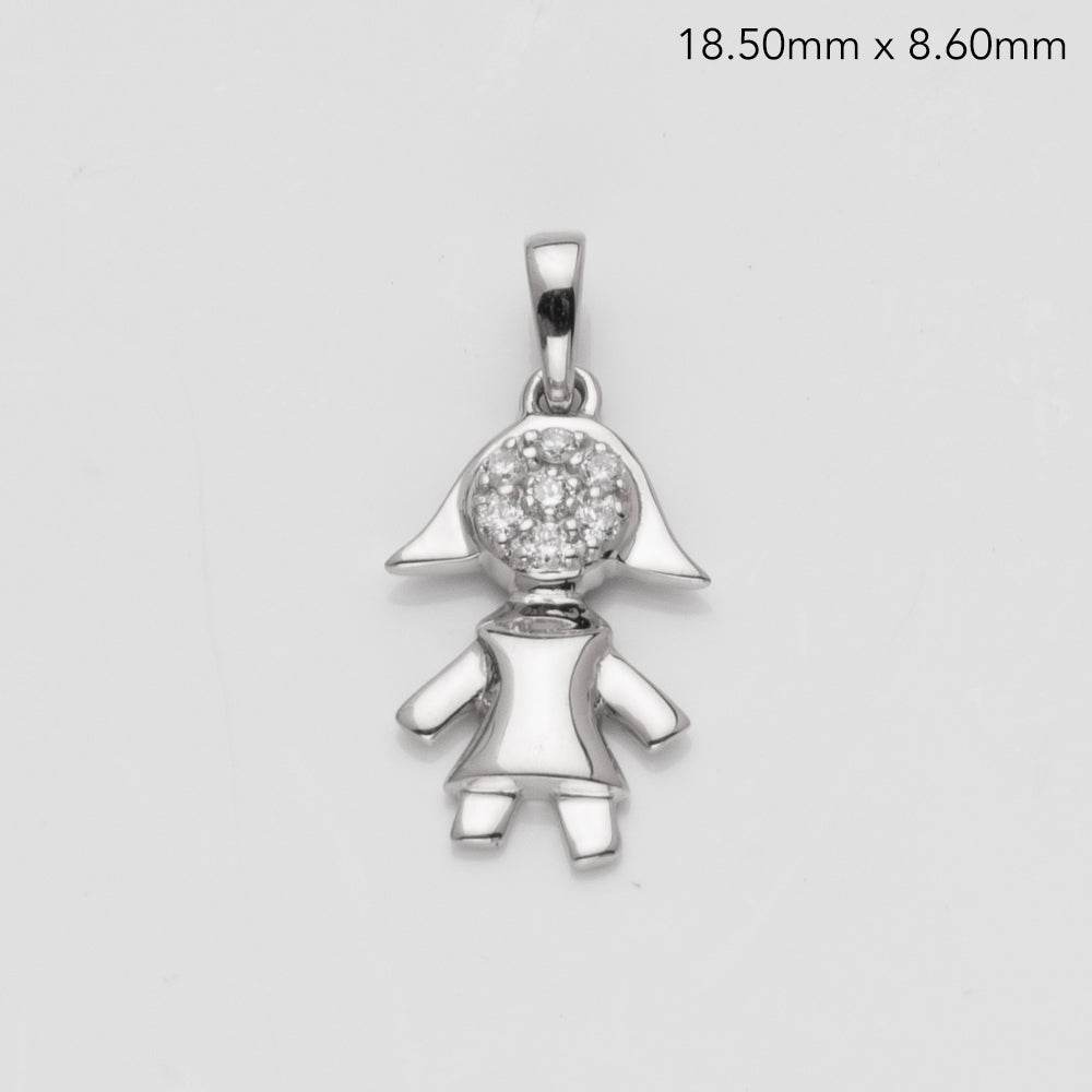 14KW 0.06CTW DIAMOND CHILD PENDNAT - Norma's Jewelry