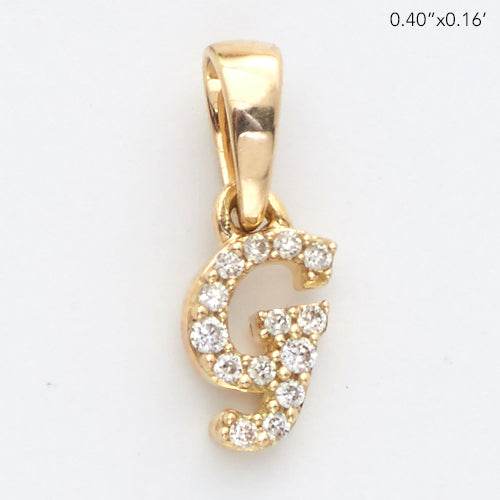 14KY 0.06CTW DIAMOND INITIAL PENDANT - Norma's Jewelry