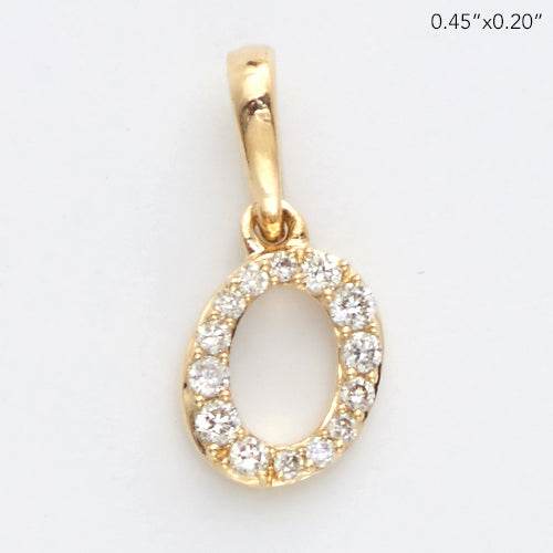 14KY 0.06CTW DIAMOND INITIAL PENDANT - Norma's Jewelry