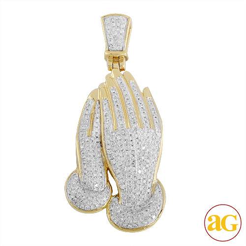 10KY 1.25CTW DIAMOND PRAYING HANDS PENDANT - Norma's Jewelry