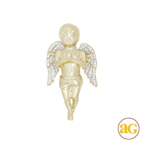 10KY 0.50CTW DIAMOND ANGEL PENDANT - Norma's Jewelry