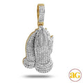 10KY 1.00CTW DIAMOND PRAYING HANDS PENDANT - Norma's Jewelry