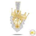 10KY 1.00CTW DIAMOND LION HEAD WITH TILTED CROWN - Norma's Jewelry