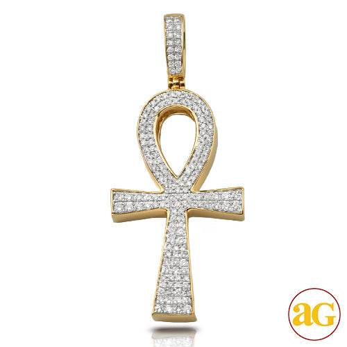 10KY 1.15CTW DIAMOND ANKH CROSS PENDANT - Norma's Jewelry