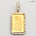 14KY 0.50CTW DIAMOND BEZEL WITH 2.5 GRAM PAMP BAR - Norma's Jewelry