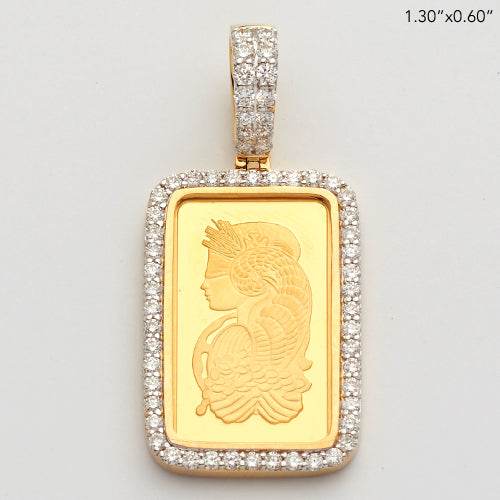 14KY 0.50CTW DIAMOND BEZEL WITH 2.5 GRAM PAMP BAR - Norma's Jewelry