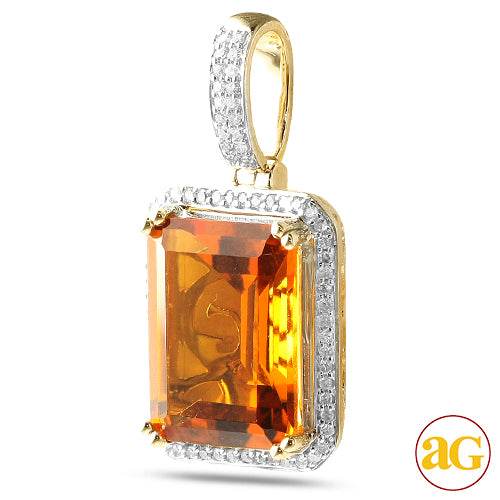 10KY 0.25CTW DIAMOND PENDANT WITH 7.00CT SYNTHETIC - Norma's Jewelry