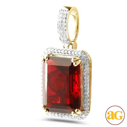 10KY 0.25CTW DIAMOND PENDANT WITH 7.00CT SYNTHETIC - Norma's Jewelry