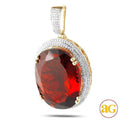 10KY 0.35CTW DIAMOND PENDANT WITH 16.87CT SYNTHETI - Norma's Jewelry