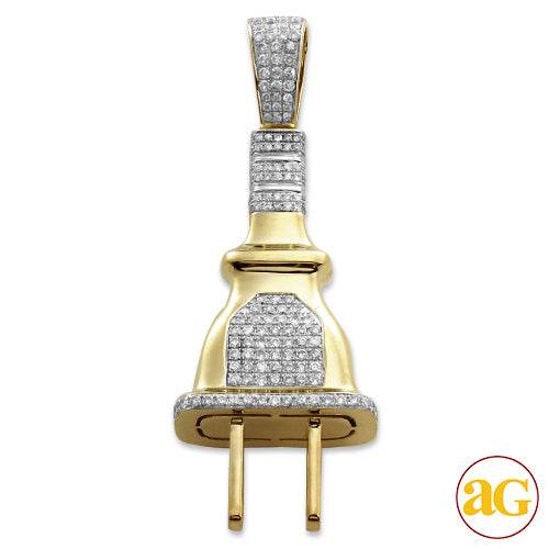 10KY 3.75CTW DIAMOND PLUG PENDANT - Norma's Jewelry