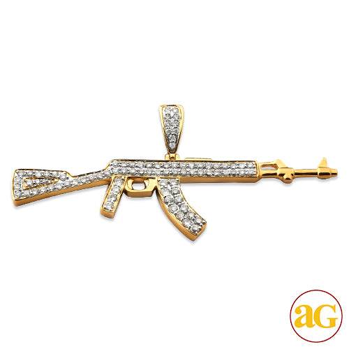 10KY 1.85CTW DIAMOND 'AK-47' GUN PENDANT - Norma's Jewelry