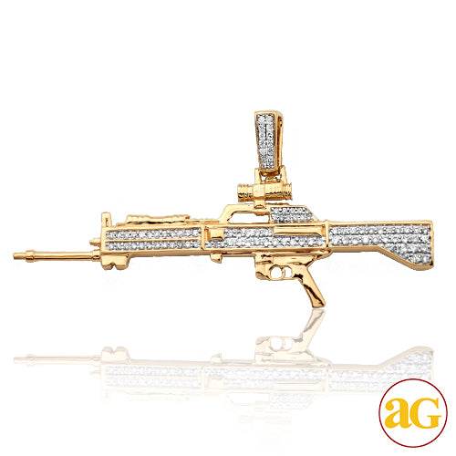 10KY 0.85CTW DIAMOND 'SNIPER RIFLE' GUN PENDANT - Norma's Jewelry