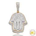 10KY 2.50CTW DIAMOND 3-D HAMZA PENDANT - Norma's Jewelry